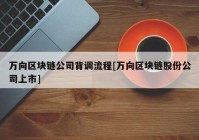 万向区块链公司背调流程[万向区块链股份公司上市]